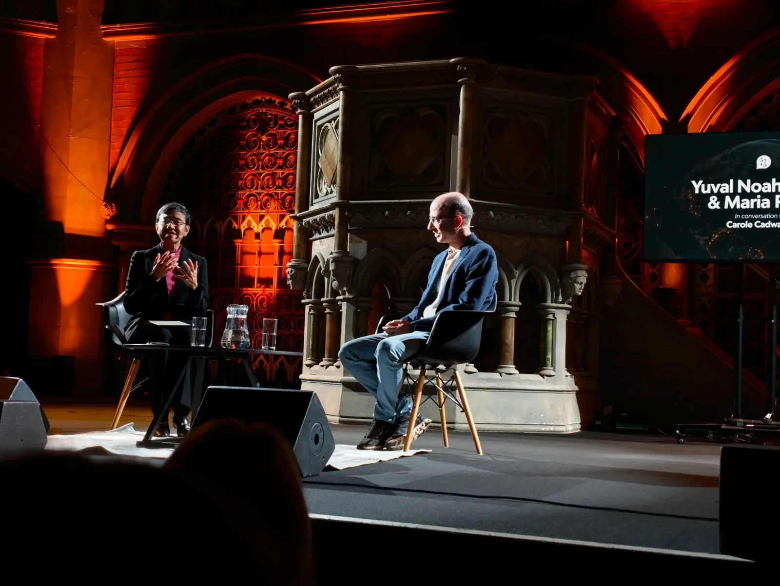 Maria Ressa speaking during the Union Chapel conversation